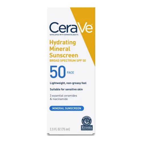 CeraVe Hydrating Mineral Sunscreen SPF 50 For Face 75 mL (2.5 oz)'s photo #1